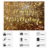 Einfach Funkeln Golden Thema Glücklich Geburtstag Hintergrund